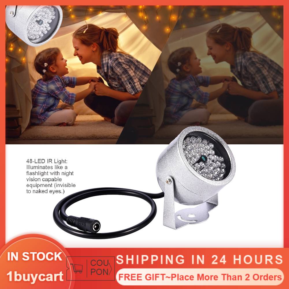 Đèn LED 48 bóng cảm biến chống thấm nước hỗ trợ chế độ nhìn đêm cho máy quay an ninh