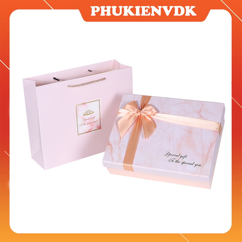 Hộp Quà Tặng Lễ Tình Nhân Hộp Quà Nơ Màu Hồng Hộp Quà Sinh Nhật