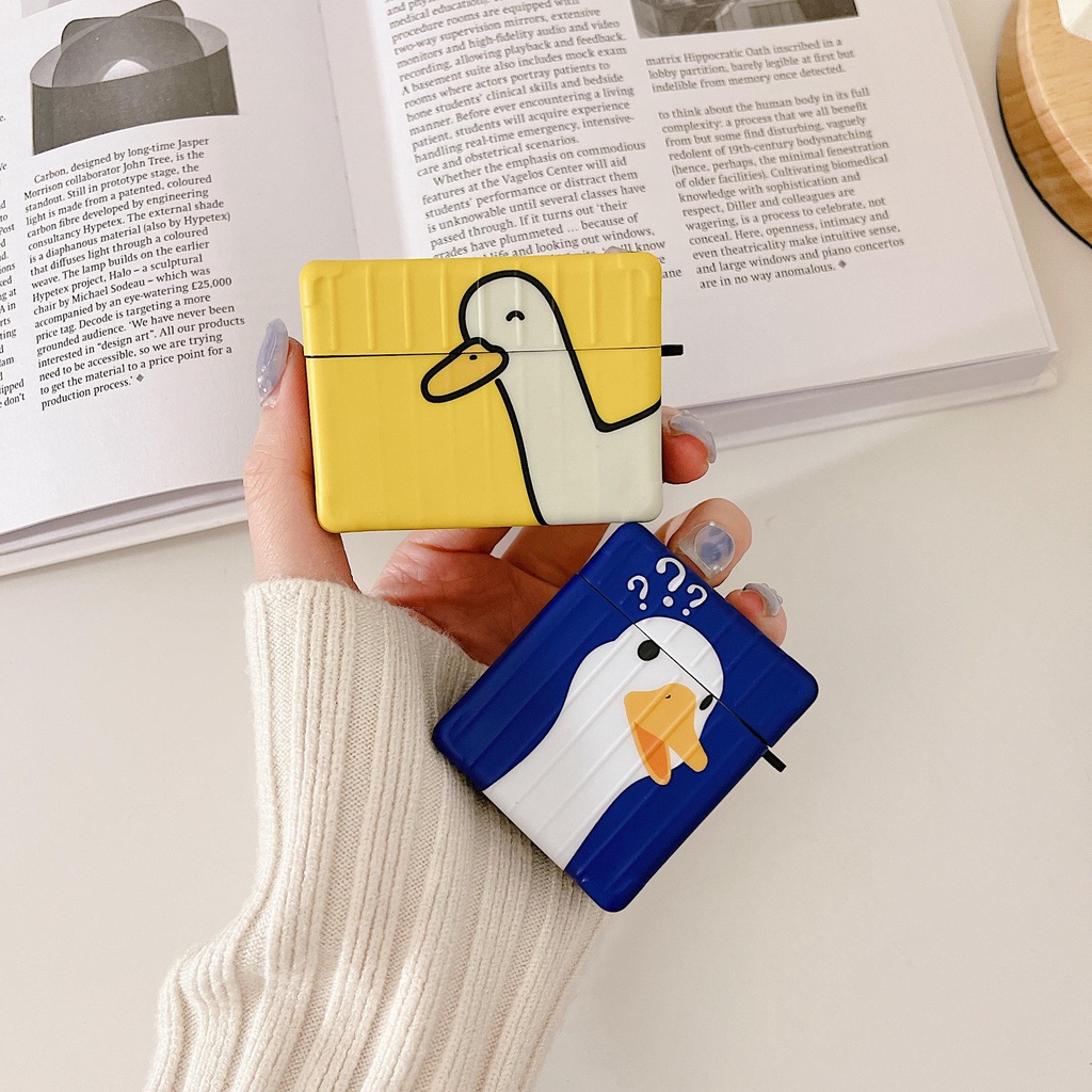 Vỏ Bảo Vệ Hộp Sạc Tai Nghe Airpods 3 Pro 2 3 Họa Tiết Hoạt Hình Dấu Hỏi Và Vịt Dễ Thương Ốp