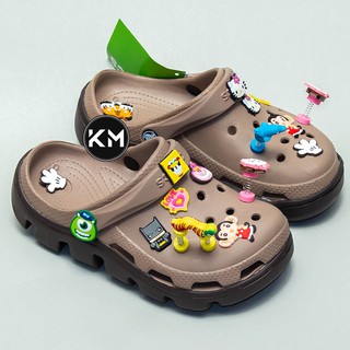 Dép Cross Nam Nâu nhạt đế Nâu đậm - Dép quai ngang Nam [Tặng 12 Jibizt]