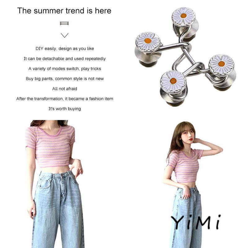 [mo] Thắt Lưng Không Cần Đóng Nút Có Thể Tháo Rời Với Nút Kim Loại Điều Chỉnh Được To Nhỏ