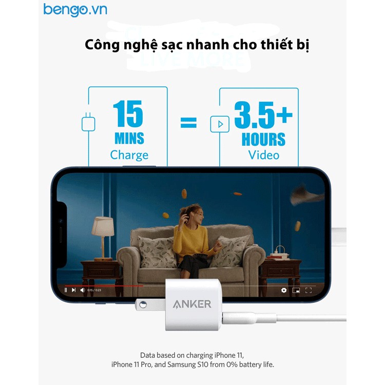 Sạc nhanh Anker Powerport III Nano 20W PD - A2633