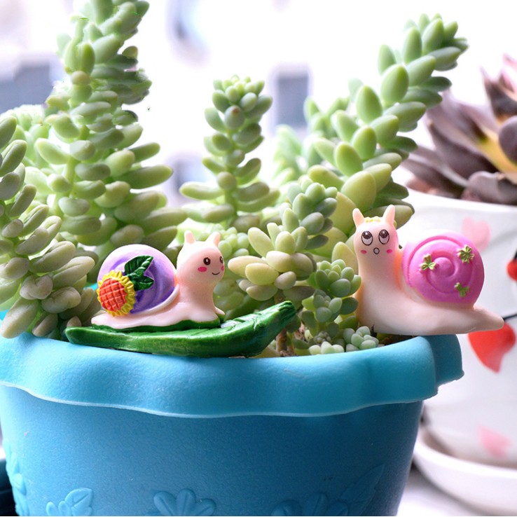 Mô hình ốc sên phong cách Cartoon cho các bạn trang trí tiểu cảnh, terrarium, móc khóa, DIY