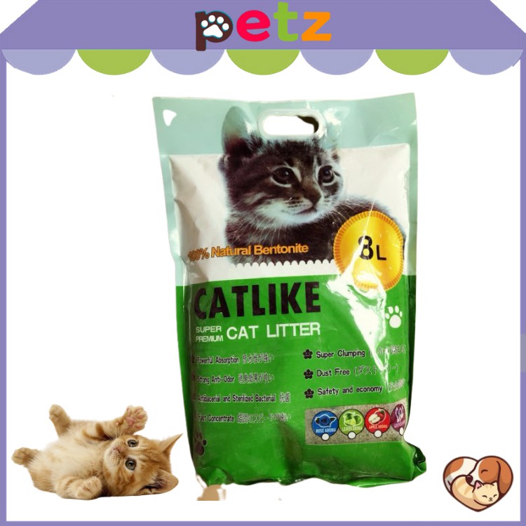 Cát vệ sinh cho mèo Catlike 8L PETZ Cát khử mùi diệt khuẩn cho mèo CAT LITTER