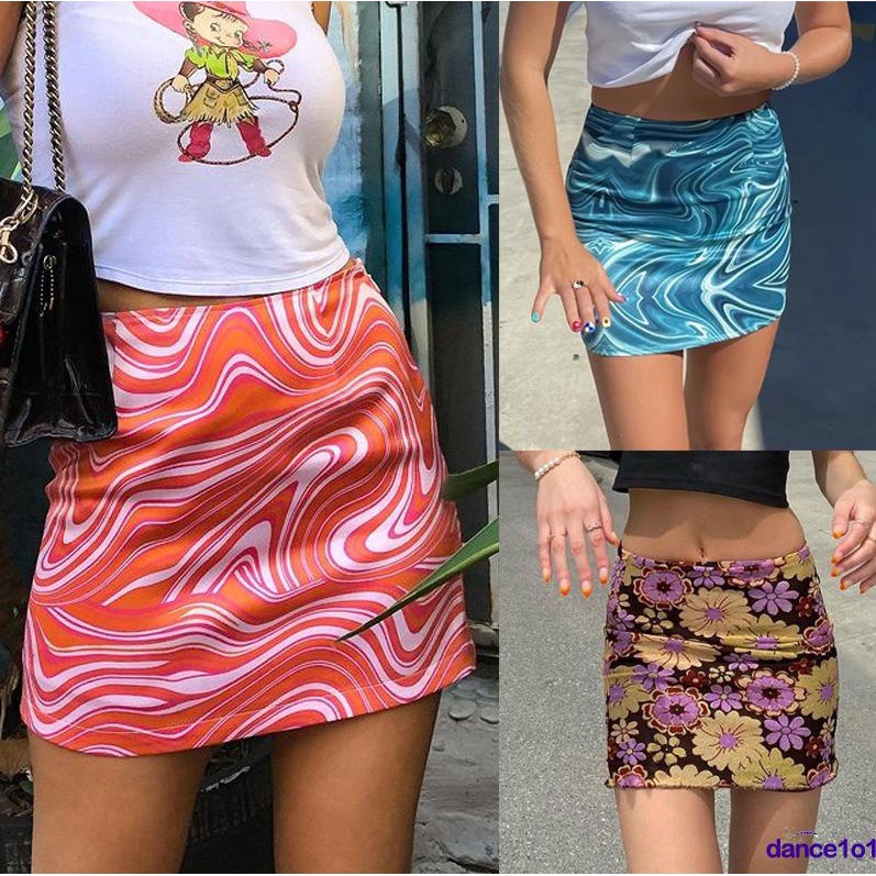 Chân Váy Ngắn Lưng Cao Ôm Dáng Họa Tiết Kẻ Sọc Có Khóa Kéo Cho Nữ