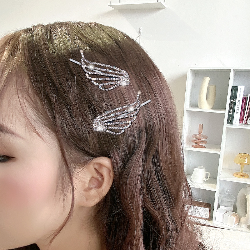 Kẹp tóc hình cánh đính kim cương giả thời trang Hàn quốc tỏa sáng cho nữ