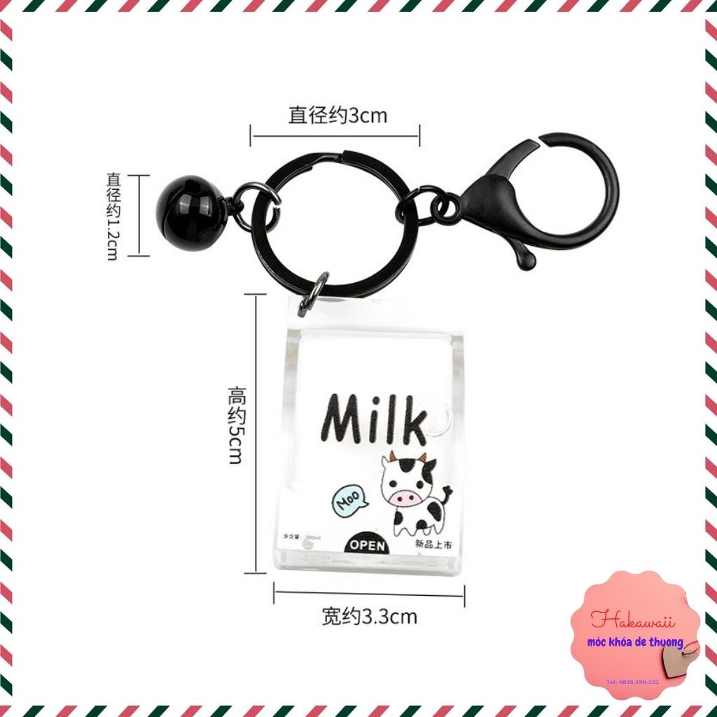 Móc khóa hộp sữa cute, có thể dùng làm móc khóa treo balo, túi sách