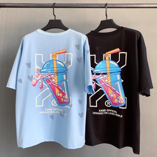 [Mua Để Nhận Quà] Áo Thun Tay Lỡ Unisex Form Rộng, In Hình Trà Sữa Boba  - Thun Cotton Dày Dặn - Nam, Nữ Bận Đẹp.