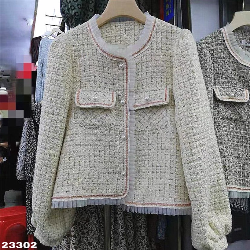 23302	KH23302-Khoác dạ nhiễu viển lưới 2 túi nắp ngực 1812 TD | BigBuy360 - bigbuy360.vn