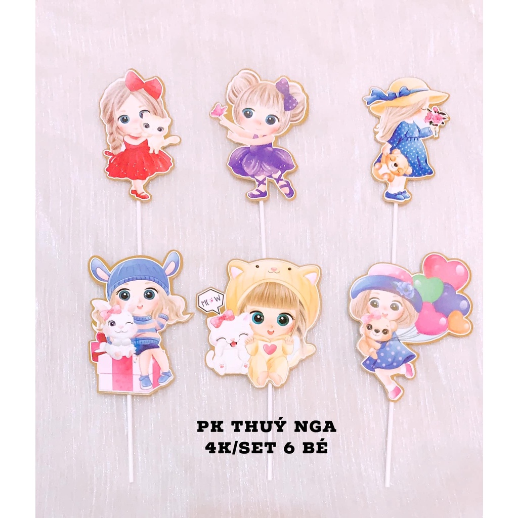 10 set cắm giấy 6 em bé -HD