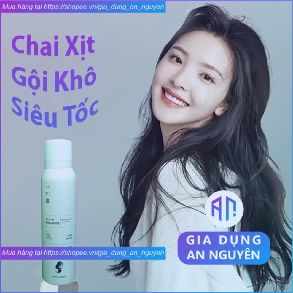 Dầu gội đầu khô dạng xịt giúp tóc khống bết dính mượt mà chống mồ hôi dầu hàng nội địa trung