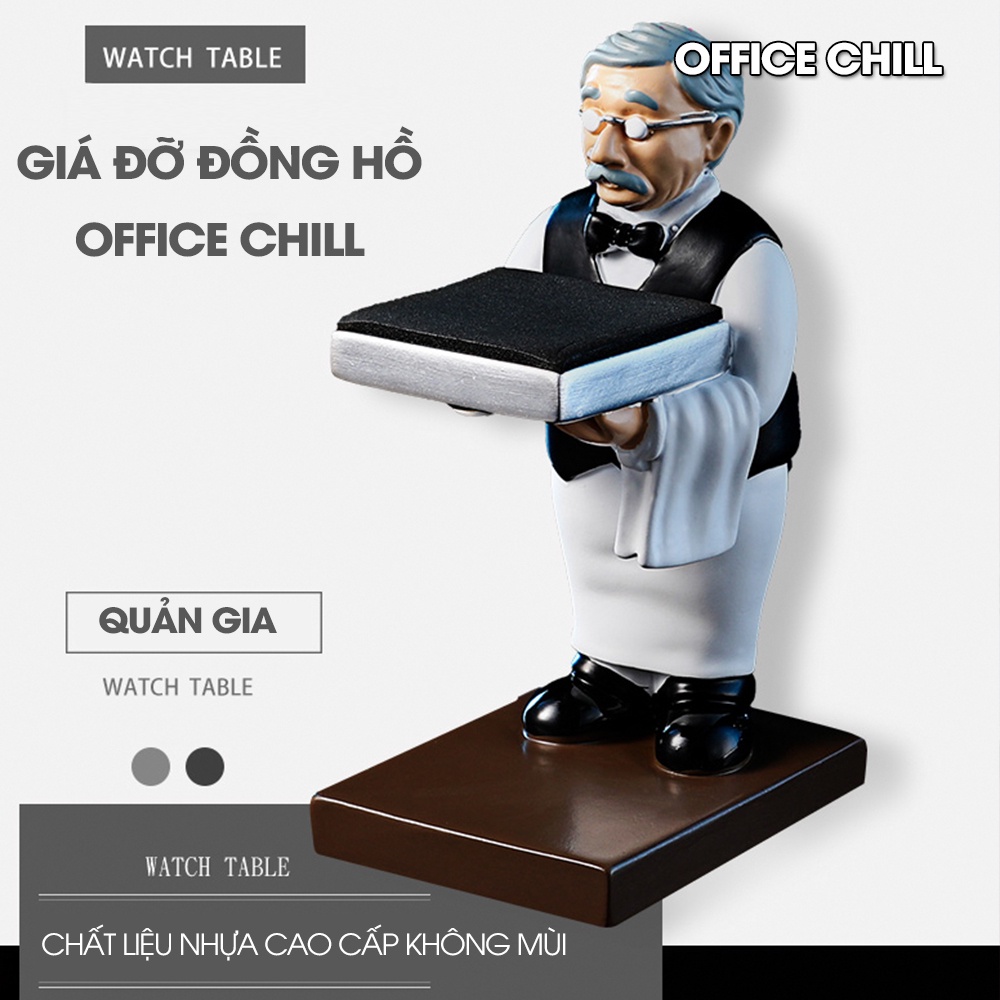Giá Đỡ Đồng Hồ Đeo Tay Ông Quản Gia OFFICE CHILL Chất Liệu Nhựa Cao Cấp - Treo Đựng Đồng Hồ Trang Trí Decor