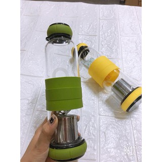 Bình thủy tinh pha trà 420ml bọc silicon