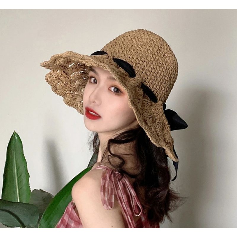 Mũ đi biển rộng vành gấp gọn, nón đi biển đẹp