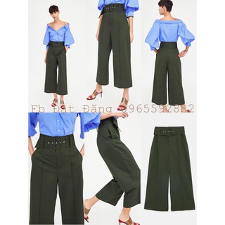 Quần poplin kèm thắt lưng Zara size XS,S