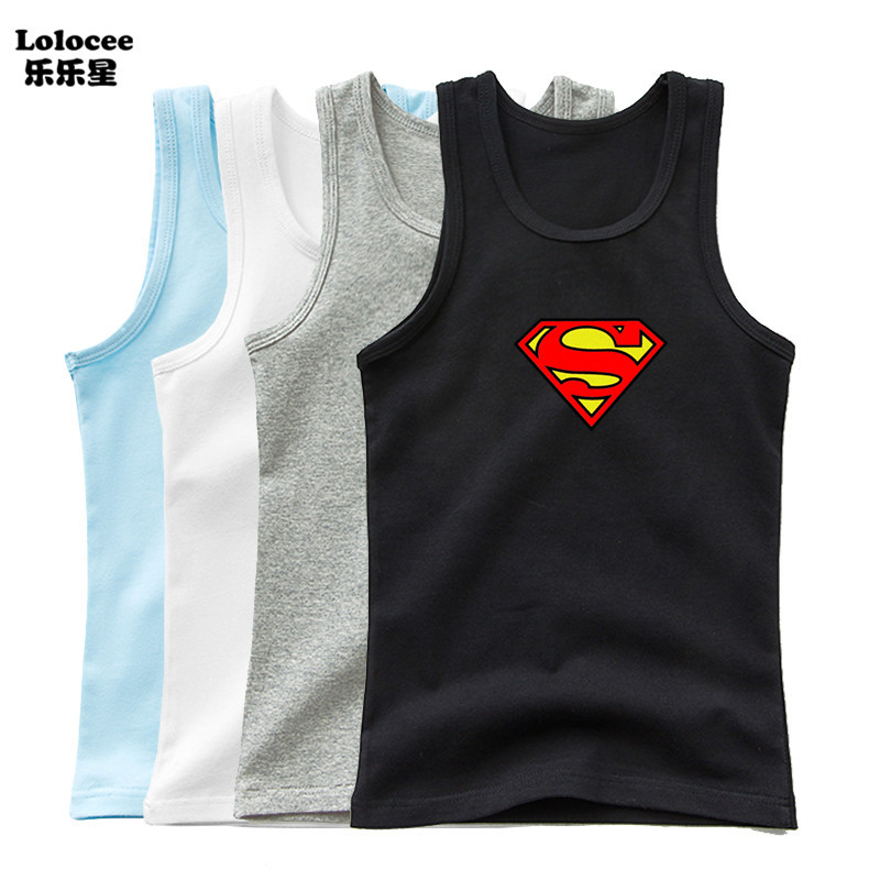 Áo Ba Lỗ Vải Cotton In Logo Batman Thời Trang Cá Tính Dành Cho Bé Trai 3-15 Tuổi