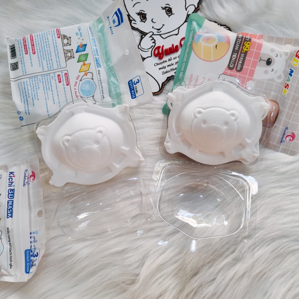 Khẩu trang gấu UNIM - Noppi Mask cho bé set 3 cái