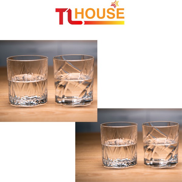 Bộ 4 ly thủy tinh uống rượu Whisky cao cấp, cốc ngắn kim cương – TL HOUSE