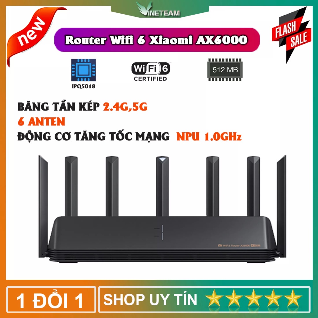 Router Wifi Xiaomi AIoT AX6000 7 Ăng ten chuẩn WIFI 6 Enhanced BH 6 tháng dc4680