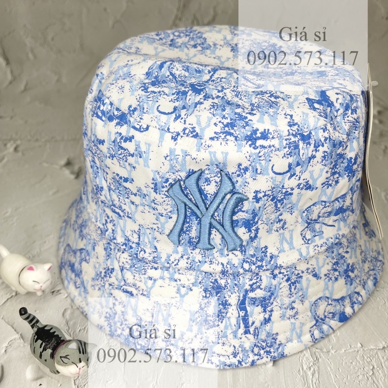 Nón bucket hoa văn thêu N.Y thời trang cá tính xịn nam nữ