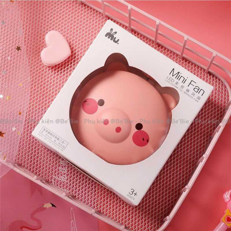 2 in 1 quạt mini heo kèm gương siêu cưng BeBie - BP090