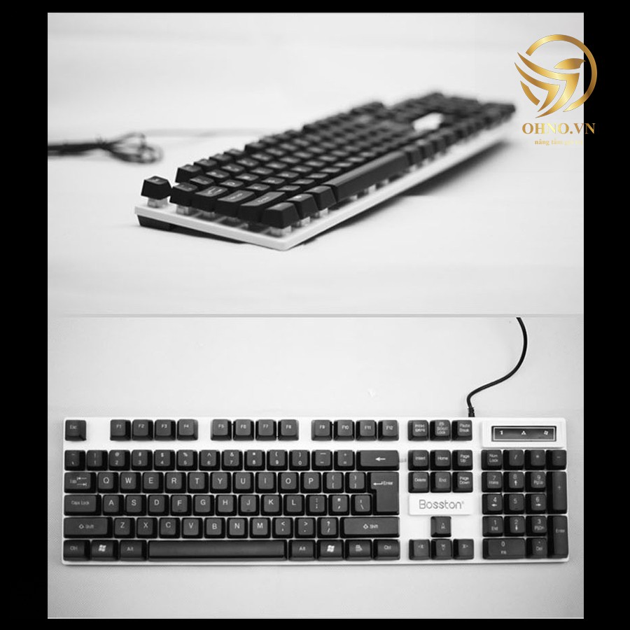 Bàn Phím Có Dây Đèn Led Bosston 808 Bàn Phím Máy Tính Chơi Game Giả Cơ Gaming