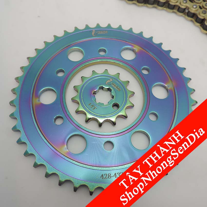 Nhông sên đĩa ex 150 TITAN, đĩa ex 150 mẫu TITAN tròn cực đẹp, đĩa kiểu exciter 150,nhông sên, Bảo hành 06 tháng, Shop T