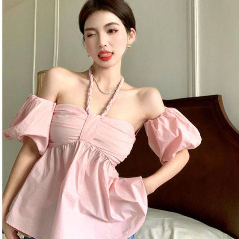 Áo Thun Tay Ngắn Lệch Vai Thời Trang Mùa Hè Quyến Rũ Cho Nữ