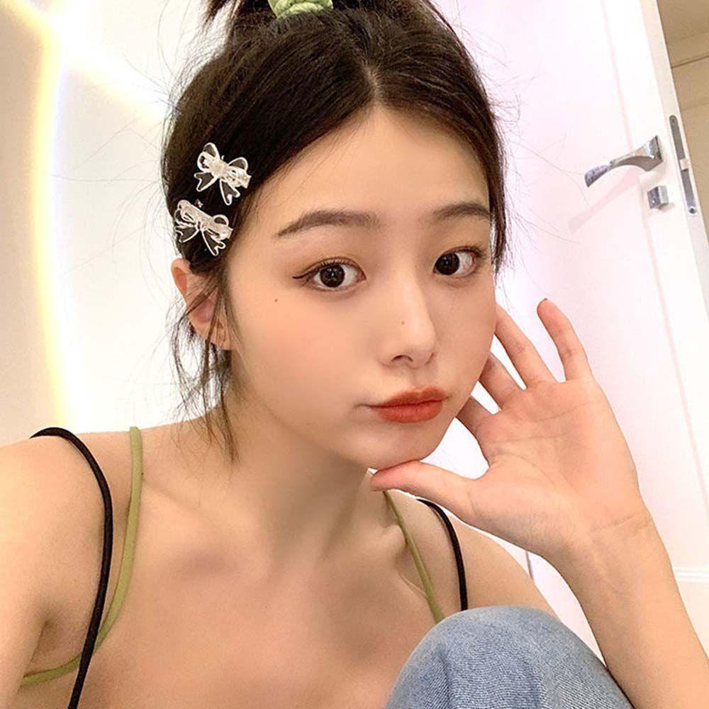 Kẹp Tóc Nơ VANES1 Trong Suốt Phong Cách Hàn Quốc Dễ Thương Cho Bé Gái