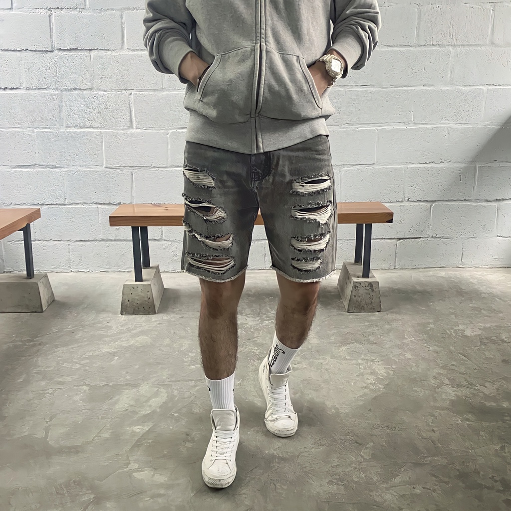 Quần Short Jeans Nam FNOS Streetwear RIPPED DENIM SHORTS SJ5 - Local Brand Chính Hãng