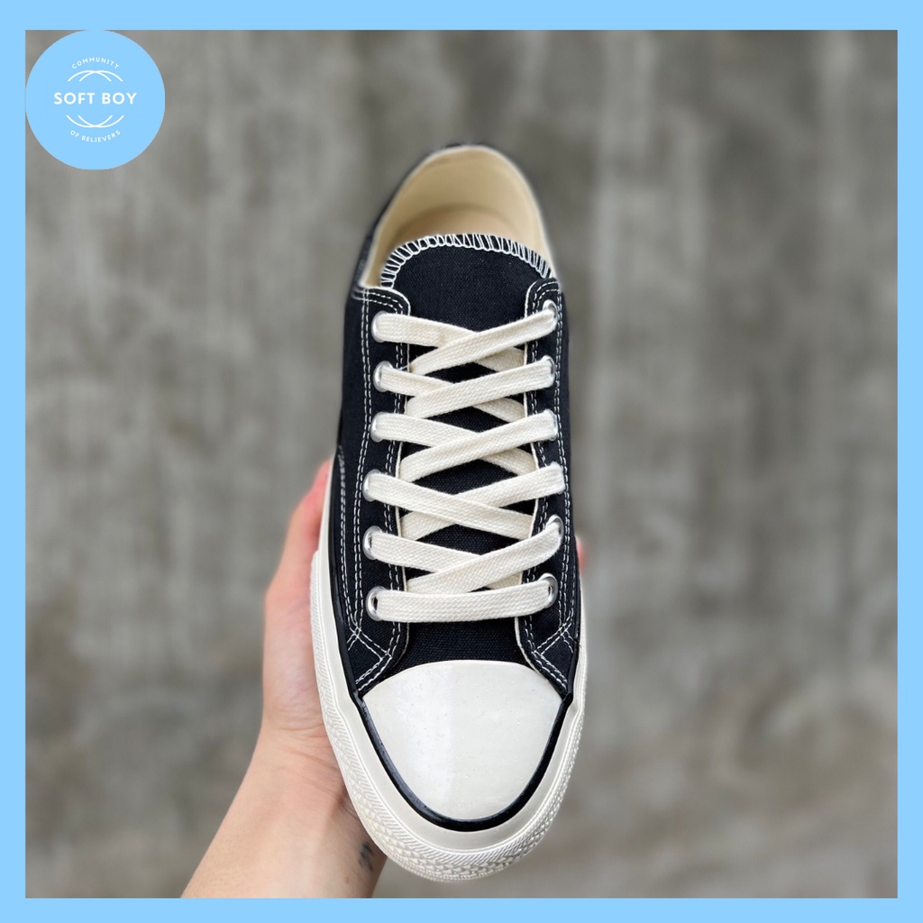Giày Sneaker converse màu đen cổ thấp- Giày Classic Siêu Hot, Phong cách soft boy-  Full Size - Hàng loại đẹp