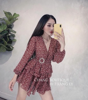 ĐẦM HOA TẦNG KÈM TAG ĐÁ TRÒN.