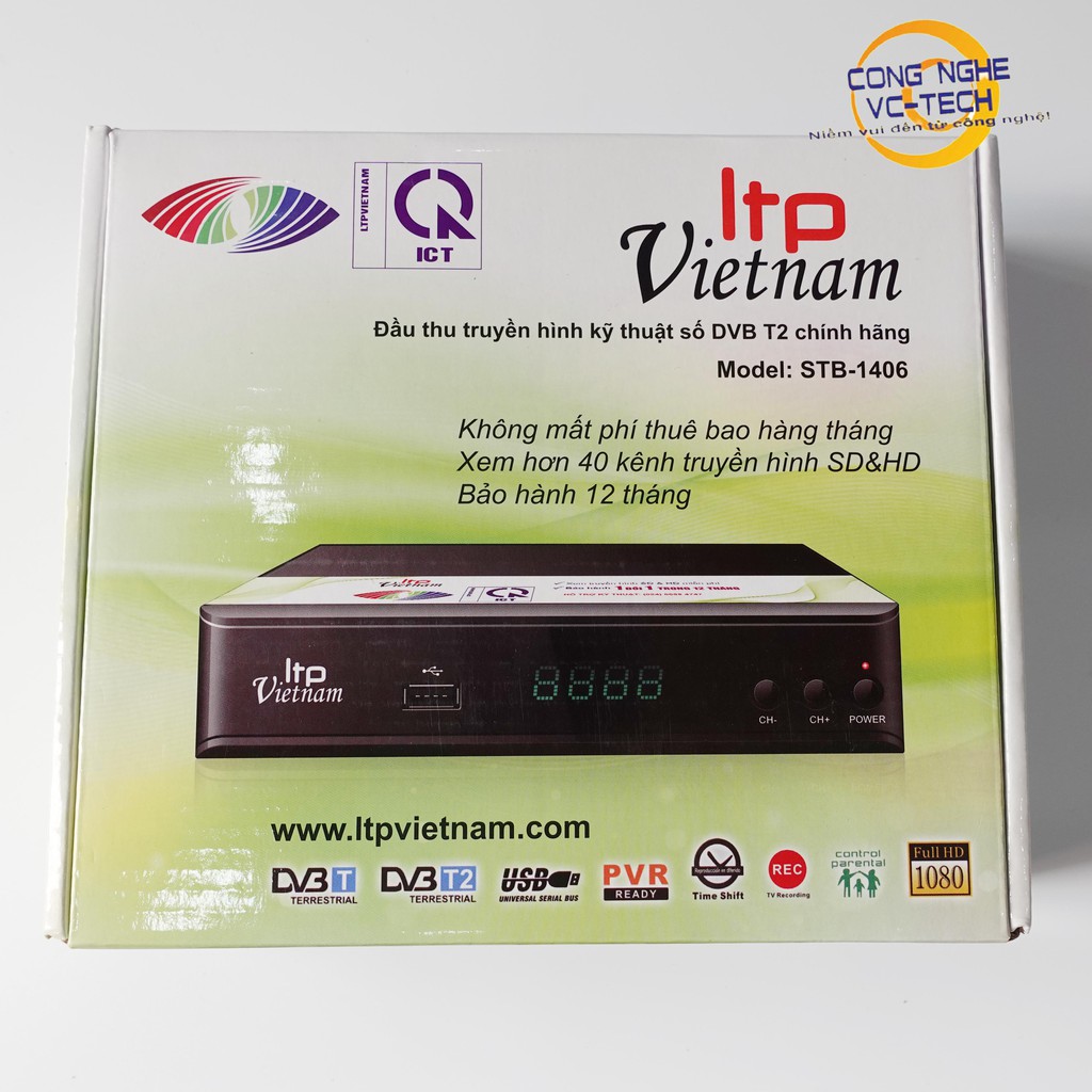 Đầu Thu Truyền Hình Số Mặt Đất Ltp Vietnam STB – 1406 Tặng Anten 15m 💥 1 ĐỔI 1 trong 12 THÁNG