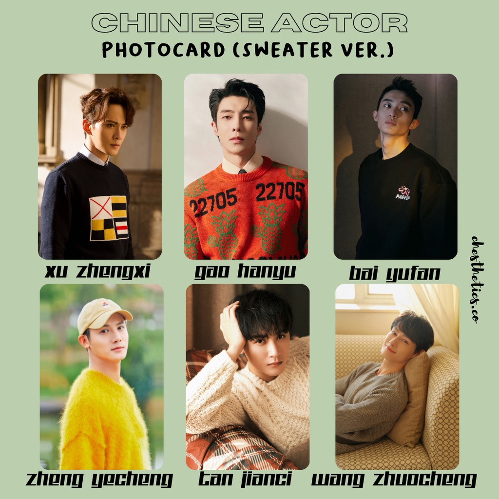 [ CHINA ACTOR ] Ảnh Card Bo Góc Diễn Viên Nam Trung Quốc - Chủ Đề Ảnh Sweater [ PHOTOCARD ]