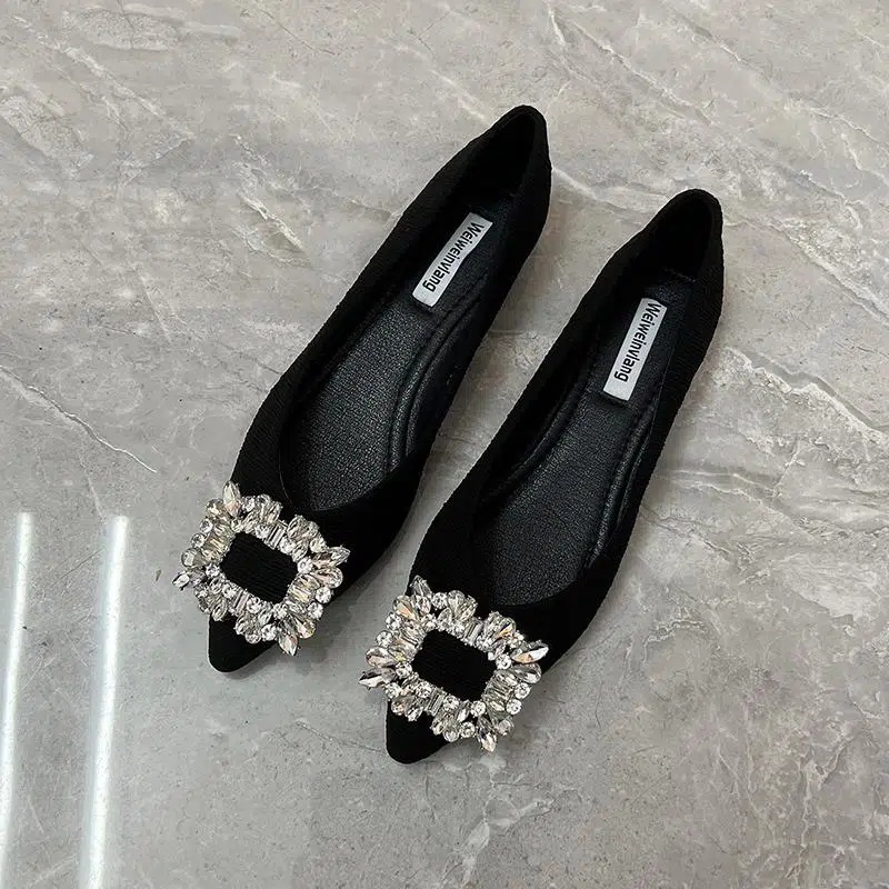 Giày Búp Bê Da Lộn Mũi Nhọn Đế Bằng Dễ Phối Đồ Thời Trang Xuân Thu 2022 Size 33-48 Cho Nữ