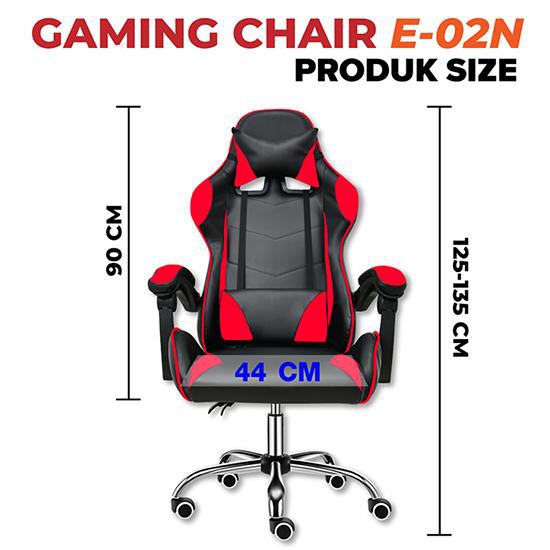 BG Ghế game văn phòng cao cấp chân xoay ngã 135 độ Thái Lan model E0201N red/black 2021