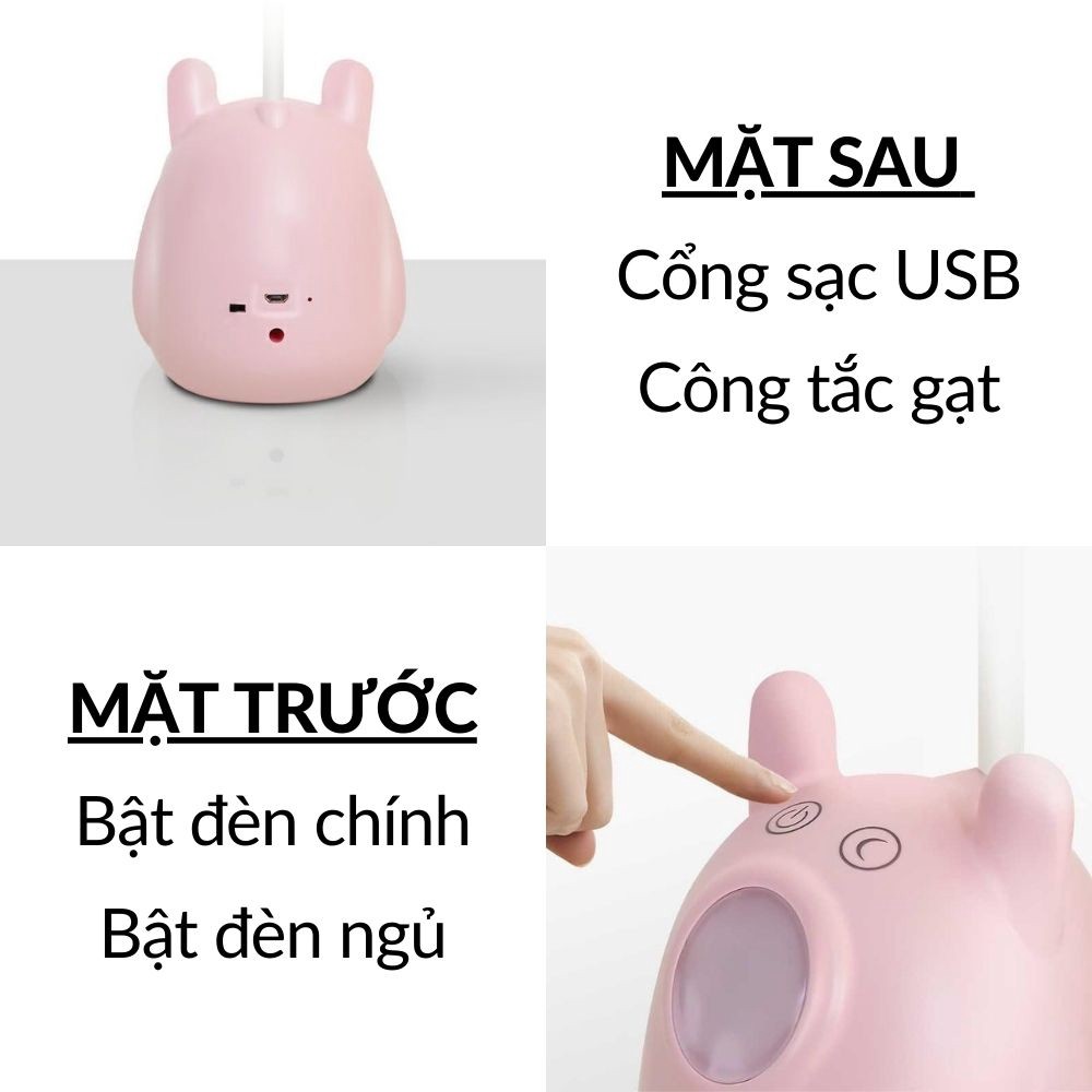 [LIKADO] Đèn học để bàn chống lóa có đèn ngủ và sạc tích điện (1 đổi 1 trong 7 ngày)