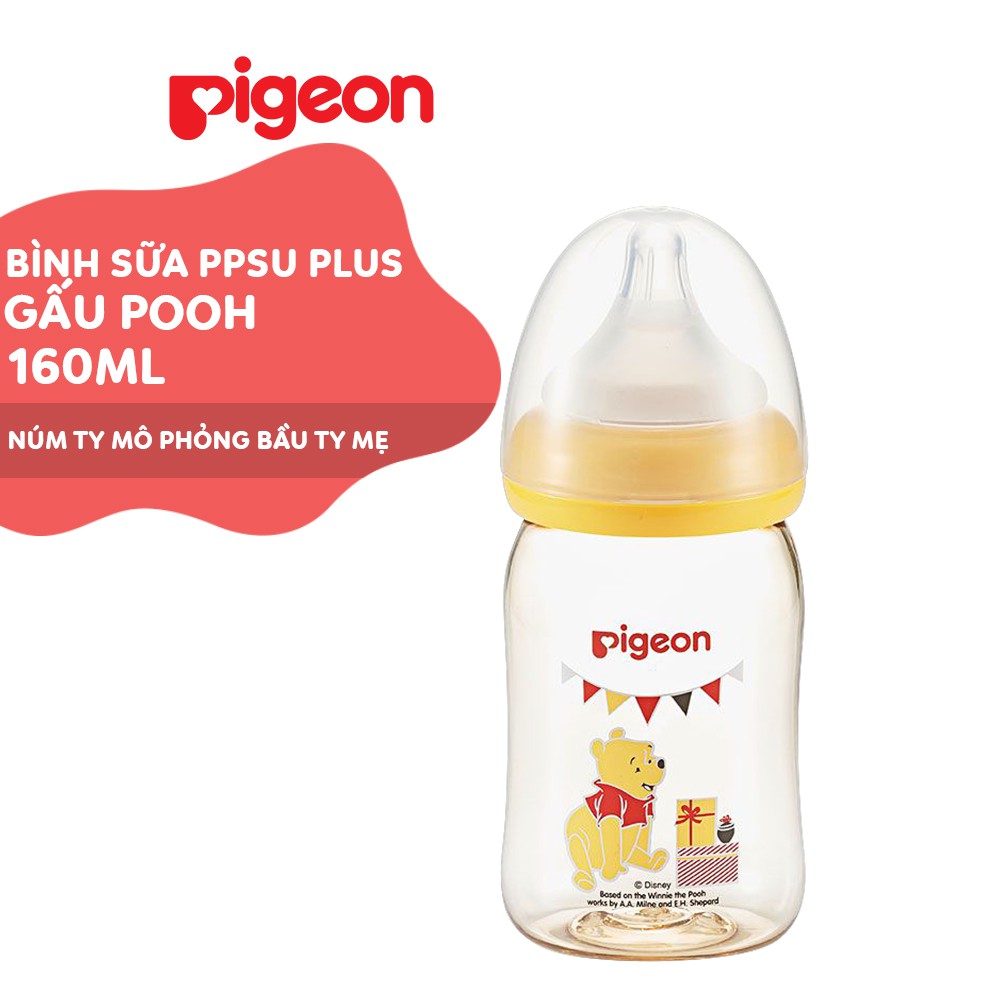 Bình Sữa PPSU Plus Gấu Pooh Pigeon 160ml (SS)