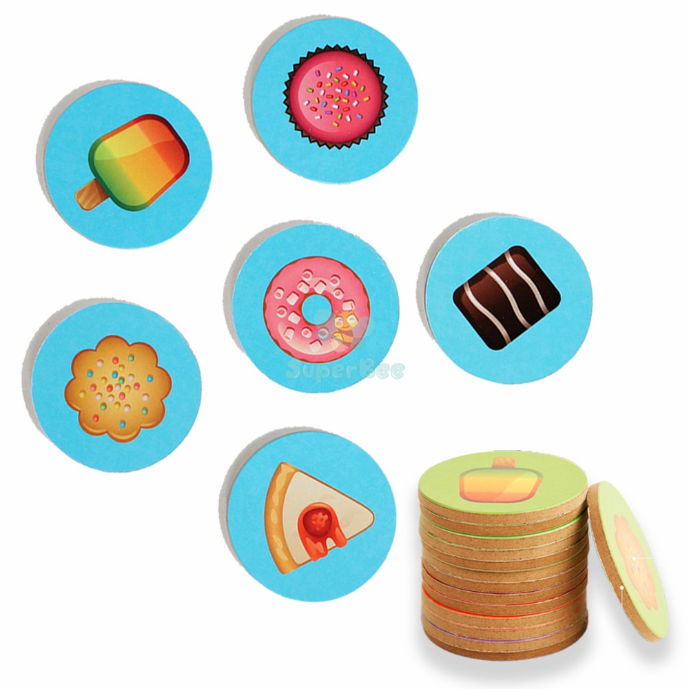 Đồ Chơi Xếp Hình Bánh Ngọt Kèm Chuông, Game Tương Tác, Thẻ Gỗ Và Giấy, Phát Triển Kỹ Năng Cơ Bản SuperBee