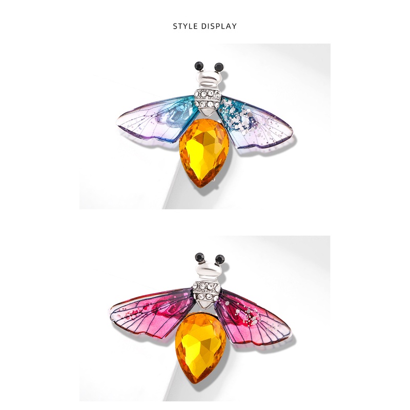 Ghim Cài Áo Hình Con Ong Đính Đá Pha Lê Thanh Lịch