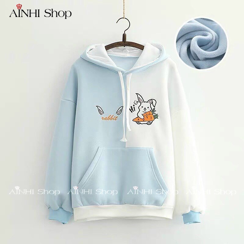 Áo Hoodie Nữ ❤️FREESHIP❤️ Áo Khoác Hoodie (Thỏ Cầm Carot) Vải Nỉ Nhiều Màu - Áo Hoodie Free Size Dưới 60kg | BigBuy360 - bigbuy360.vn