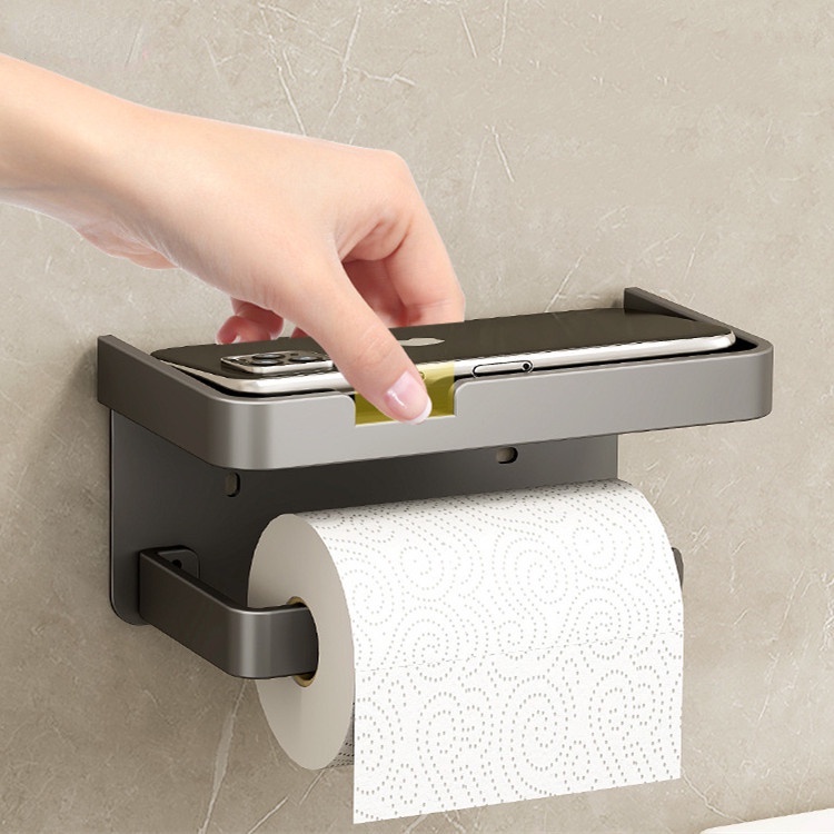Hộp Đựng Khăn Giấy Cuộn Gắn Tường Không Cần Khoan Điện Thoại