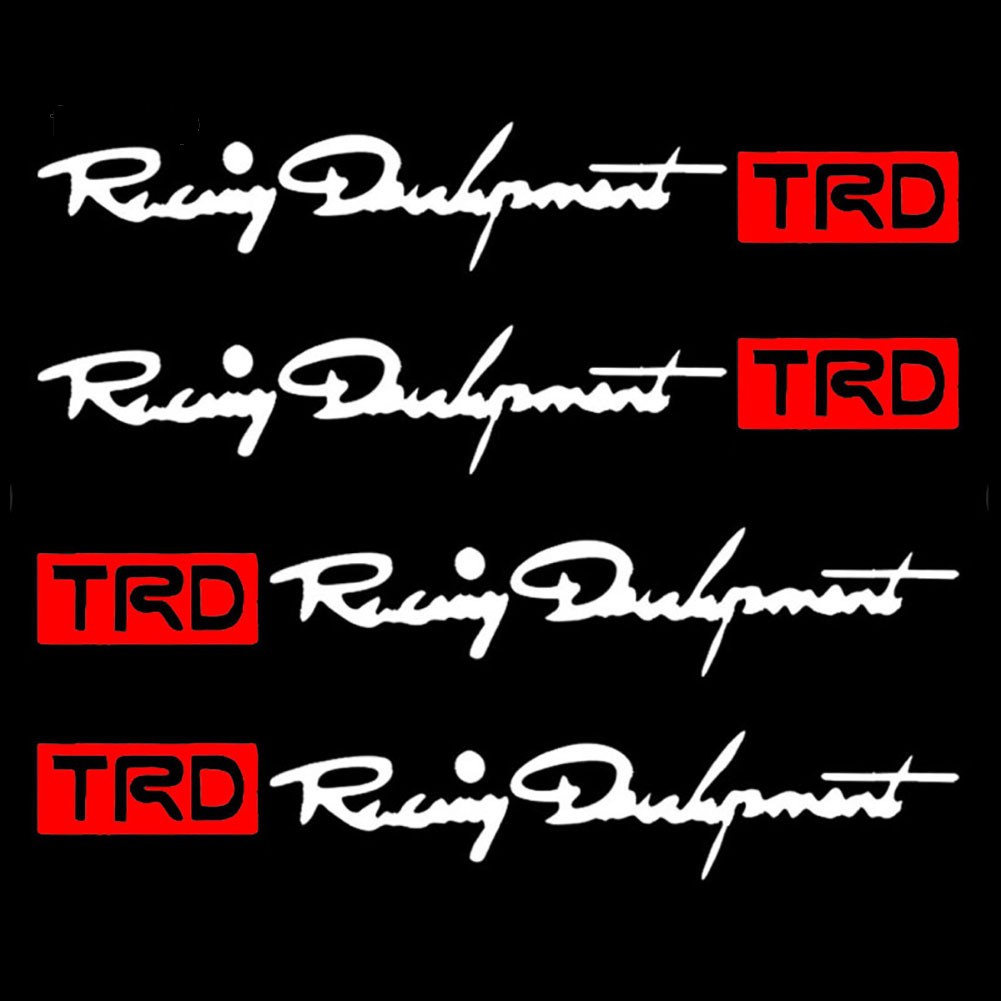 Set 4 decal dán Racing Development TRD cho tay nắm ô tô