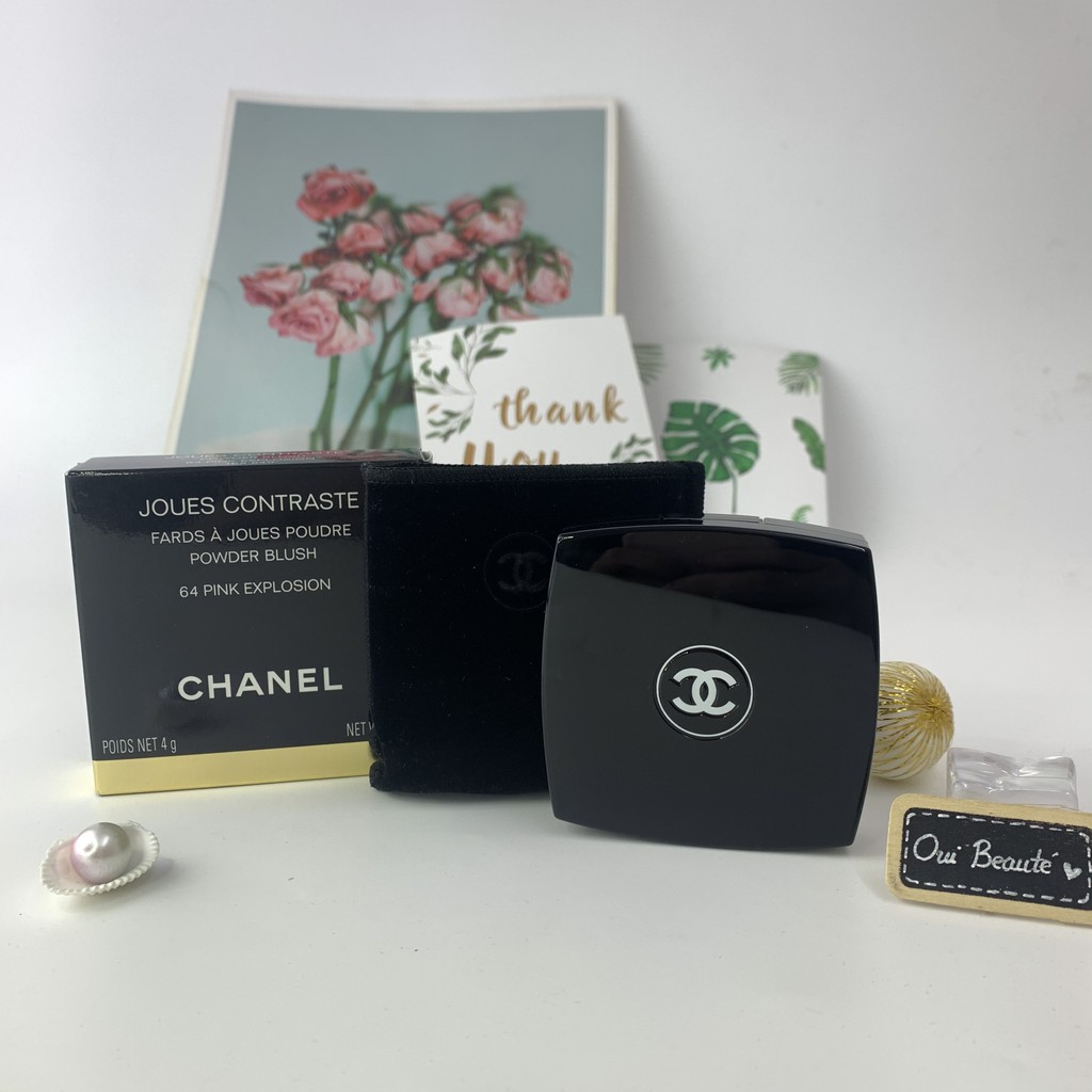 Phấn má hồng Chanel Joues Contraste Powder Blush màu 64 Pink Explosion 4g Ouibeaute