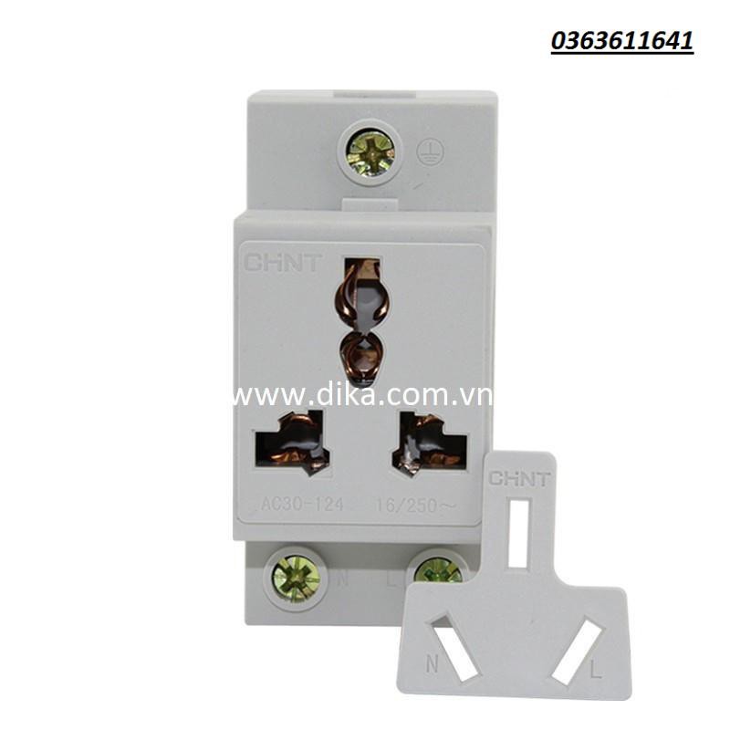 Ổ cắm cài thanh DIN chint AC30-124