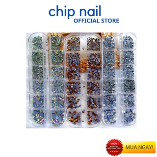 Đá khay chân keo mix size 3 màu hót
