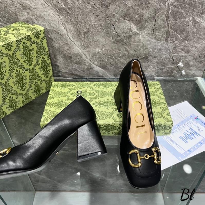 Giầy Gucci Gót Trụ 2 Màu Trắng Đen Full Size 35-39