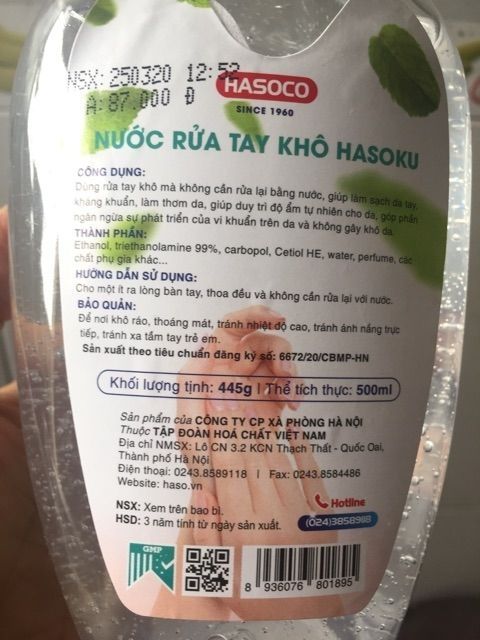Nước rửa tay khô Hasuco Kazoku,hương trà xanh loại 500ml xuất Nhật dạng gel hương trà xanh,bạc hà Hasaco | BigBuy360 - bigbuy360.vn