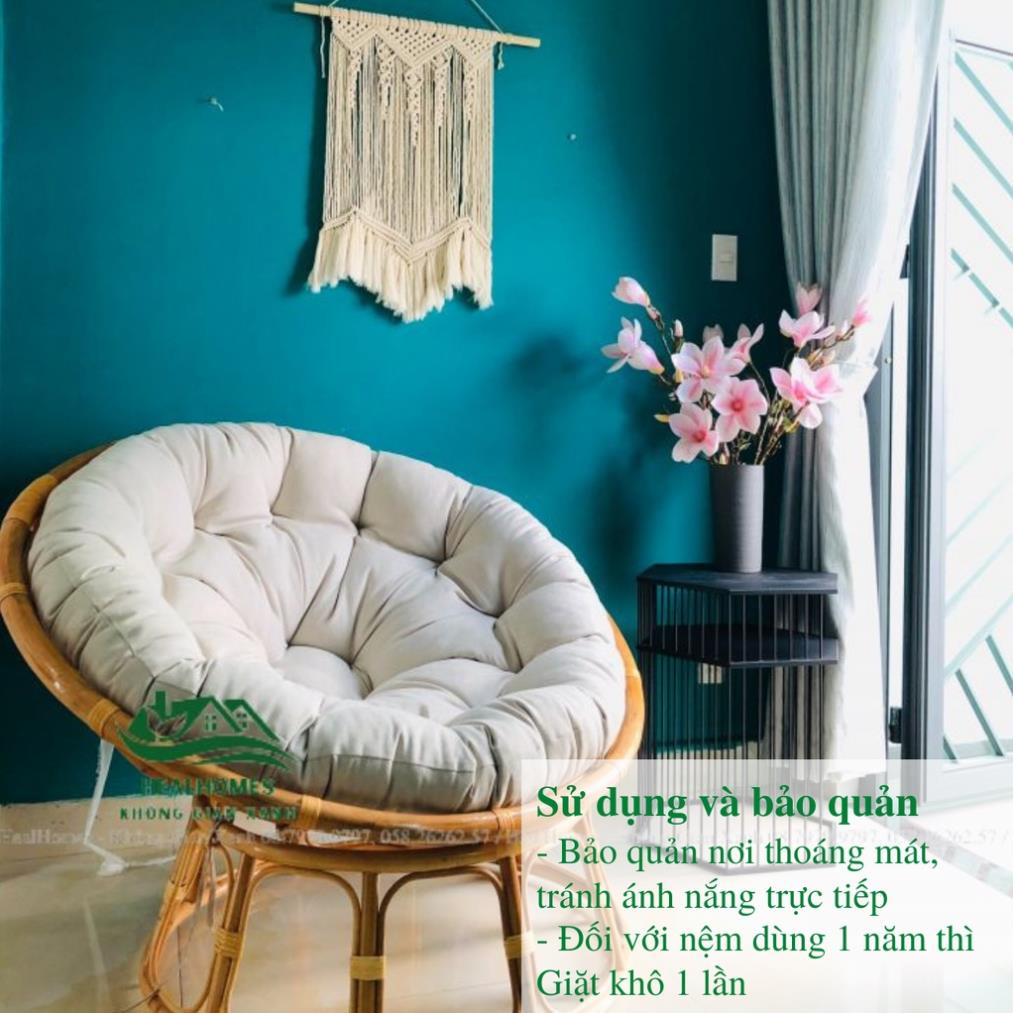 Ghế lười thư giãn Papasan 1m2 mây phòng ngủ cho bé, decor ban công nằm thư giãn, trang trí phòng khách vip / HealHomes | BigBuy360 - bigbuy360.vn