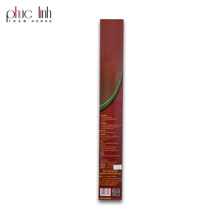 Nhang Trầm Hương Sạch Nguyên Chất PHÚC LINH loại Đặc Biệt 38cm 120 Nén